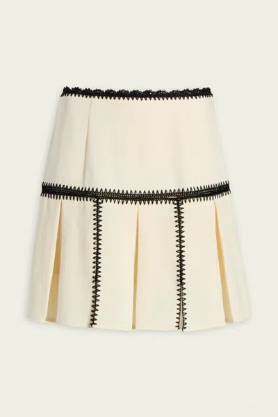 Cinq À Sept Crochet Sinclaire Mini Skirt In Gardenia Black In Neutral
