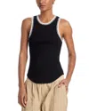 Cinq À Sept Lizzie Embroidered Contrast Stitch Tank In Black