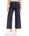 Cinq À Sept Azure Front High-rise Wide-leg Crop Jeans In Indigo