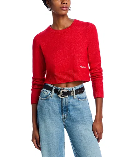 Cinq À Sept Cinq A Sept Cropped Crewneck Sweater In Candy Apple