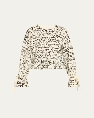 Cinq À Sept Cropped Love Journal Sweater In Multi