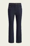 Cinq À Sept Sallie Piped Cropped Bootcut Denim Pants