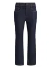 Cinq À Sept Sallie Piped Cropped Bootcut Denim Pants In Blue