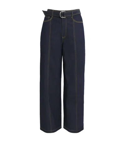 Cinq À Sept Cropped Wide-leg Jeans In Blue
