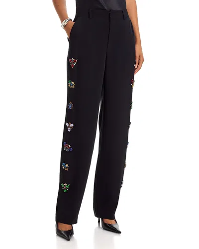 Cinq À Sept Cinq A Sept Crown Jewel Embellished Pants In Black