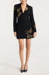 Cinq À Sept Crushed Sequin Long Sleeve Coat Dress In Multi