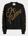 Cinq À Sept Crushed Sequin Loveletter Brandy Sweater In Multi