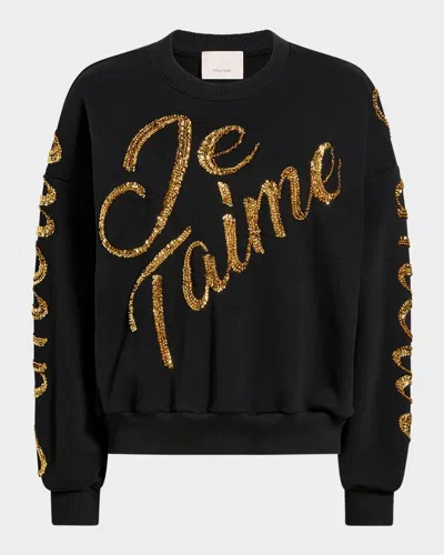 Cinq À Sept Crushed Sequin Loveletter Brandy Sweater In Multi