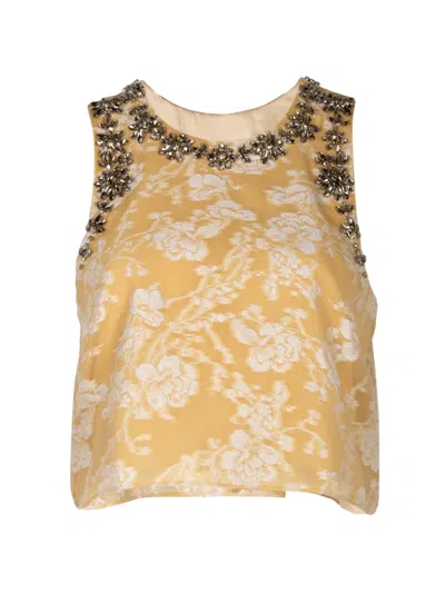 Cinq À Sept Crystal-embellished Blouse In Gray