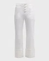 Cinq À Sept Cuffed Benji Cropped Flare Pants In White