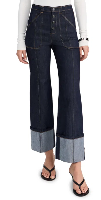 Cinq À Sept Women's Benji Cuffed Wide-leg Jeans In Indigo