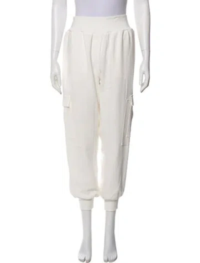 Pre-owned Cinq À Sept Cutout Accent Sweatpants In White