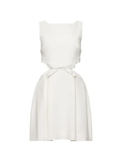 Cinq À Sept Cutout Bow Mini Dress In White