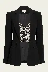 Cinq À Sept Cynthia Blazer With Crystal Bodice In Black