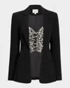 Cinq À Sept Cynthia Embellished Combo Blazer In Black