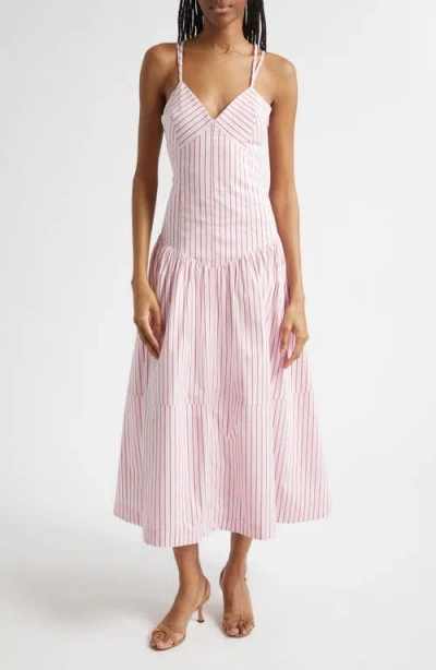 Cinq À Sept Dagna Strappy Lace Back Sleeveless Maxi Dress In Pink