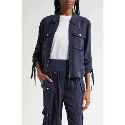 Cinq À Sept Dale Washed Twill Jacket In Blue