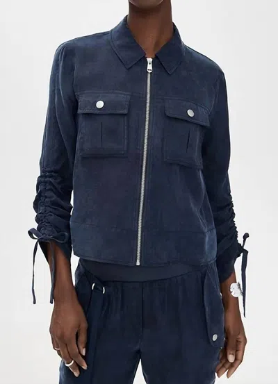 Cinq À Sept Dale Washed Twill Jacket In Navy In Blue