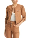 Cinq À Sept Dalia Cropped Denim Jacket In Cocoa