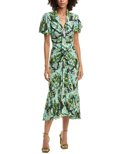 Cinq À Sept Damask Peeta Dress In Green