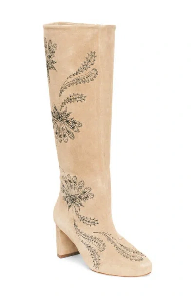 Cinq À Sept Dani Embroidered Knee High Boot In Brown