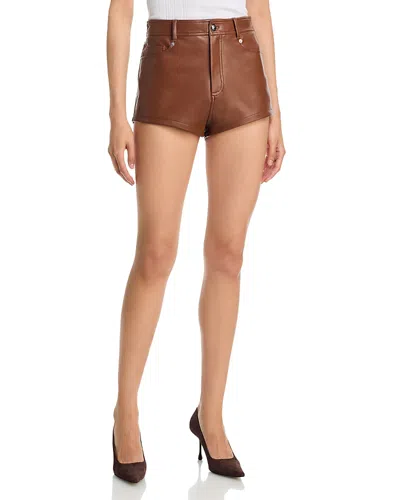Cinq À Sept Cinq A Sept Dani Faux Leather Shorts In Brown
