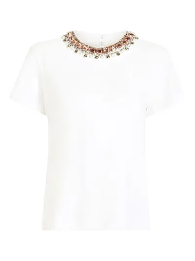 Cinq À Sept Danielle Pearl Rhinestone T-shirt In White
