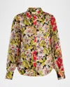 Cinq À Sept Canyon Bloom Print Tiered Ruffle Shirt