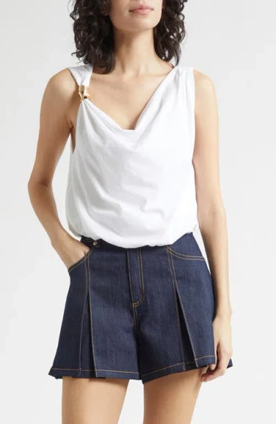 Cinq À Sept Darius Asymmetric Neck Top In White