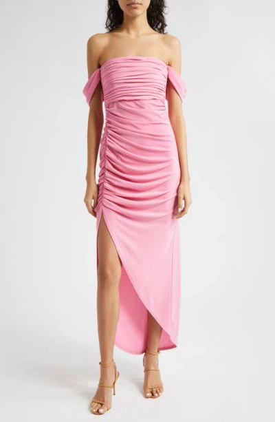 Cinq À Sept Delaney Off The Shoulder Jersey Dress In Flamingo