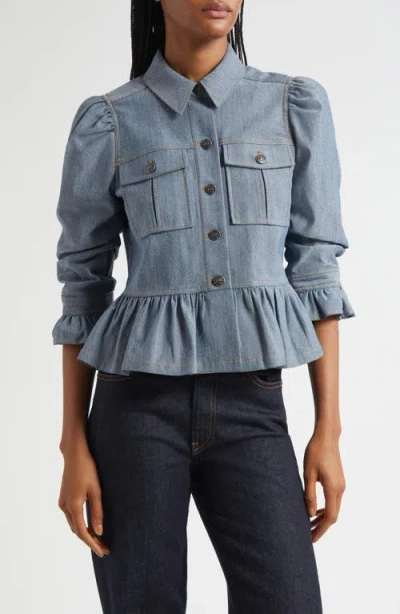 Cinq À Sept Delanie Denim Jacket In Blue