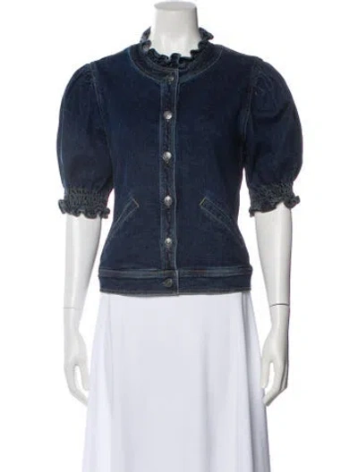 Pre-owned Cinq À Sept Denim Jacket In Blue