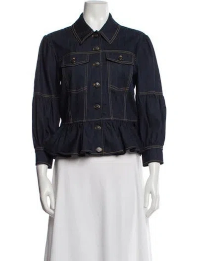 Pre-owned Cinq À Sept Denim Jacket In Blue