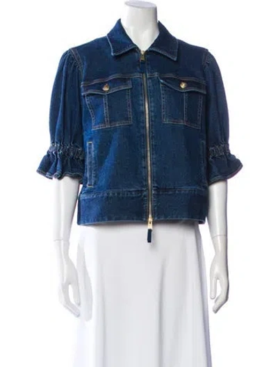 Pre-owned Cinq À Sept Denim Jacket In Blue