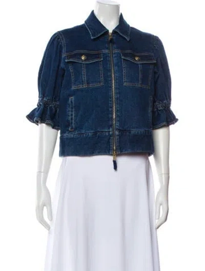 Pre-owned Cinq À Sept Denim Jacket In Blue