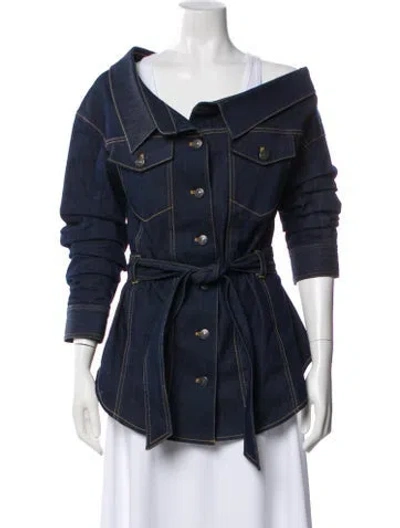 Pre-owned Cinq À Sept Denim Jacket In Blue