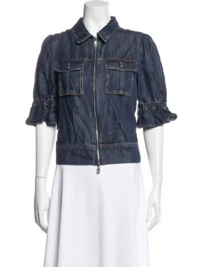 Pre-owned Cinq À Sept Denim Jacket In Blue
