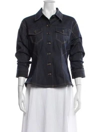 Pre-owned Cinq À Sept Denim Jacket In Blue