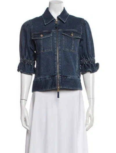 Pre-owned Cinq À Sept Denim Jacket In Blue