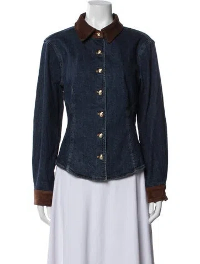 Pre-owned Cinq À Sept Denim Jacket In Blue