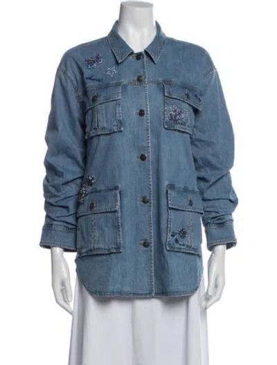 Pre-owned Cinq À Sept Denim Jacket In Blue