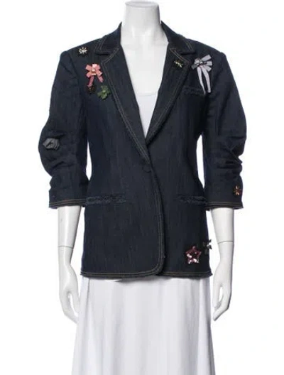 Pre-owned Cinq À Sept Denim Jacket In Blue