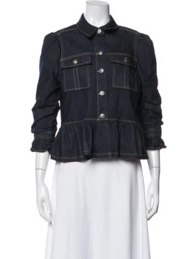 Pre-owned Cinq À Sept Denim Jacket In Blue