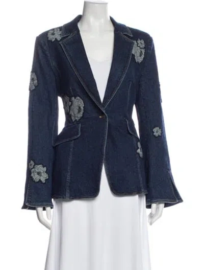 Pre-owned Cinq À Sept Denim Jacket W/ Tags In Blue