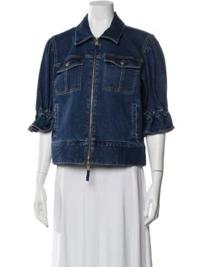 Pre-owned Cinq À Sept Denim Jacket W/ Tags In Blue