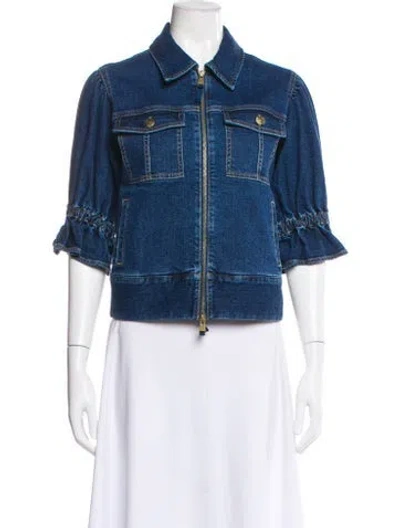 Pre-owned Cinq À Sept Denim Jacket W/ Tags In Blue