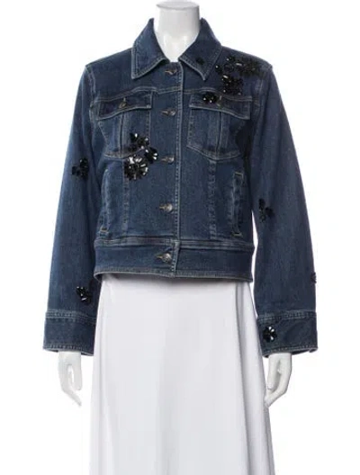 Pre-owned Cinq À Sept Denim Jacket W/ Tags In Blue