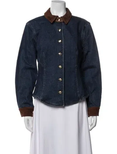 Pre-owned Cinq À Sept Denim Jacket W/ Tags In Blue