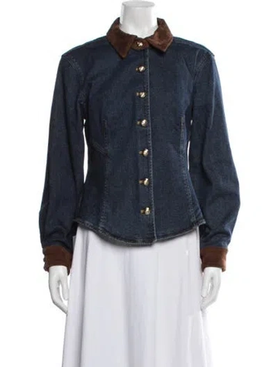 Pre-owned Cinq À Sept Denim Jacket W/ Tags In Blue