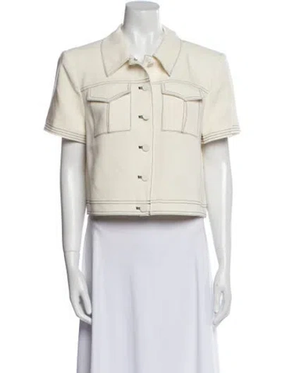 Pre-owned Cinq À Sept Denim Jacket W/ Tags In Neutral